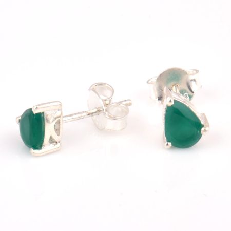 92.5 Sterling Silver Earrings Green Oval Peridot Stud Earrings
