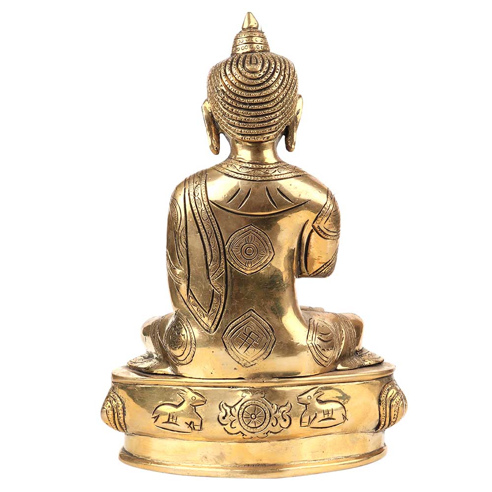 Brass Meditating Blessing Buddha Statue