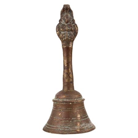 Brass Bell With Hindu God Garuda Under Sheshnag