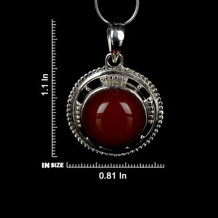 92.5 Sterling Silver Pendant Carnelian Mystical Gemstone Pendant