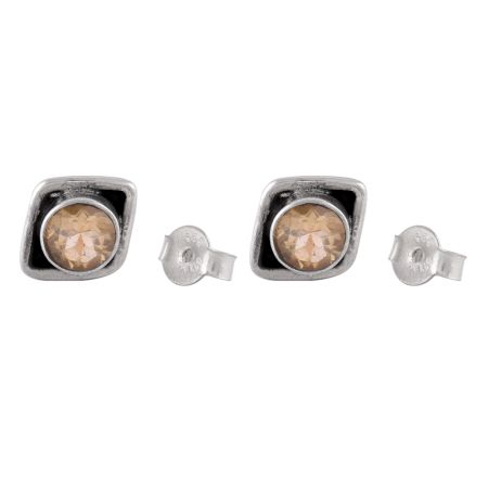 92.5 Sterling Silver Earrings Two Bezel Set Garnet and Moonstone Dangler Earrings