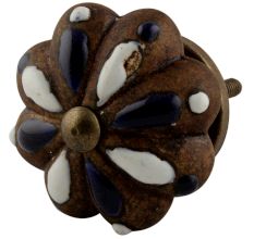 Antique Floral Melon Ceramic Dresser Knobs