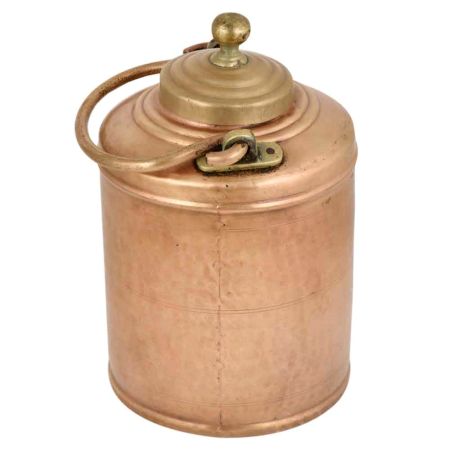 Brass Milk Pot Hammered Design Small Lid With Finial