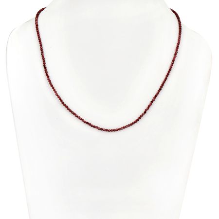 Garnet Stone Single Strand Necklace