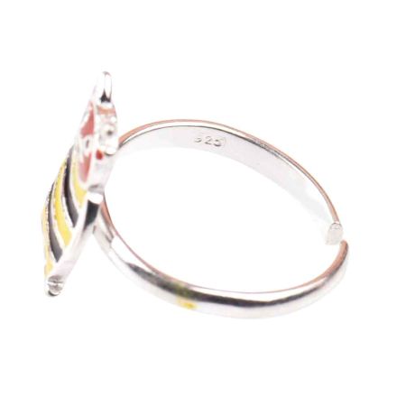 92.5 Sterling Silver Ring With Sweet Bee Charm Kids Jewelry