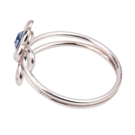 92.5 Sterling Silver Toe Ring With Flower Design For Women And Girls (Pair)