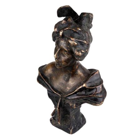 Brass European Lady Bust Statue