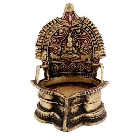 Brass Ashta Lakshmi Oil Lamp Diya