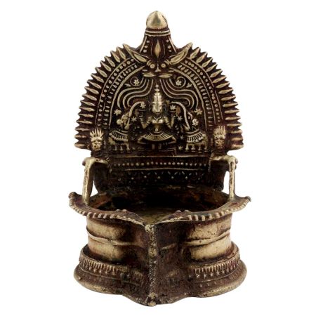 Brass Kamakshi Laxmi Oil Lamp Worship Lamp
