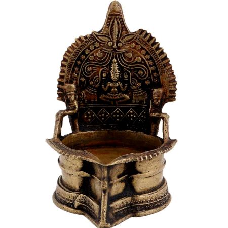 Hindu Goddess LakshmiÂ Brass Oil Lamp