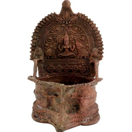 Old Brass Laxmi Oil Lamp Worship Puja Lamp