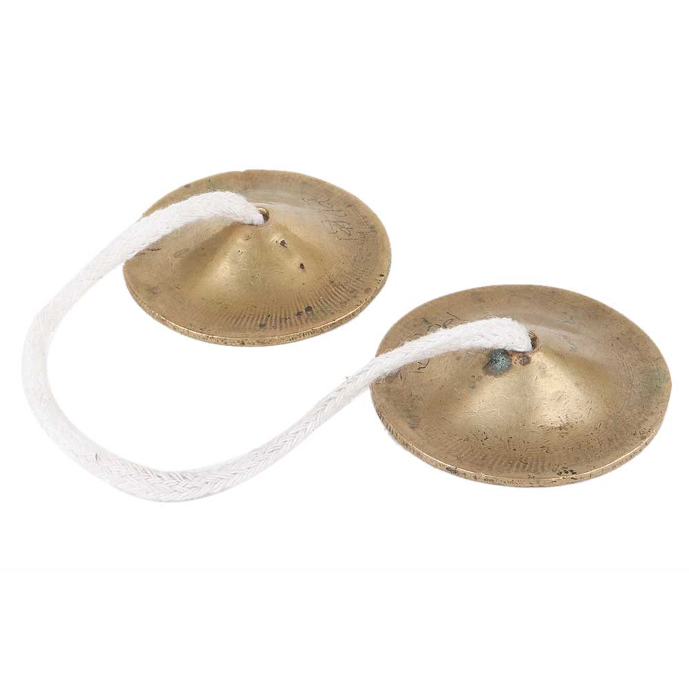 Handmade Brass Pair of Clash Cymbals or Manjeere