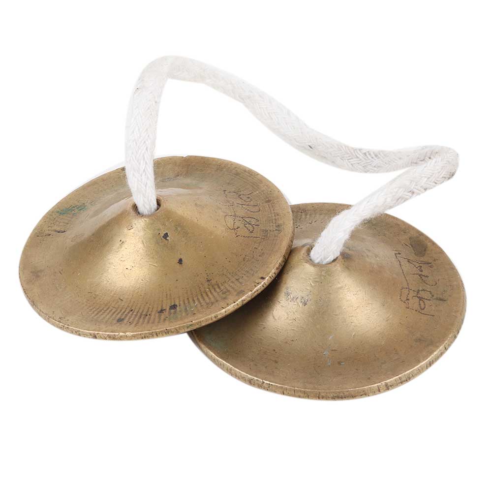 Handmade Brass Pair of Clash Cymbals or Manjeere