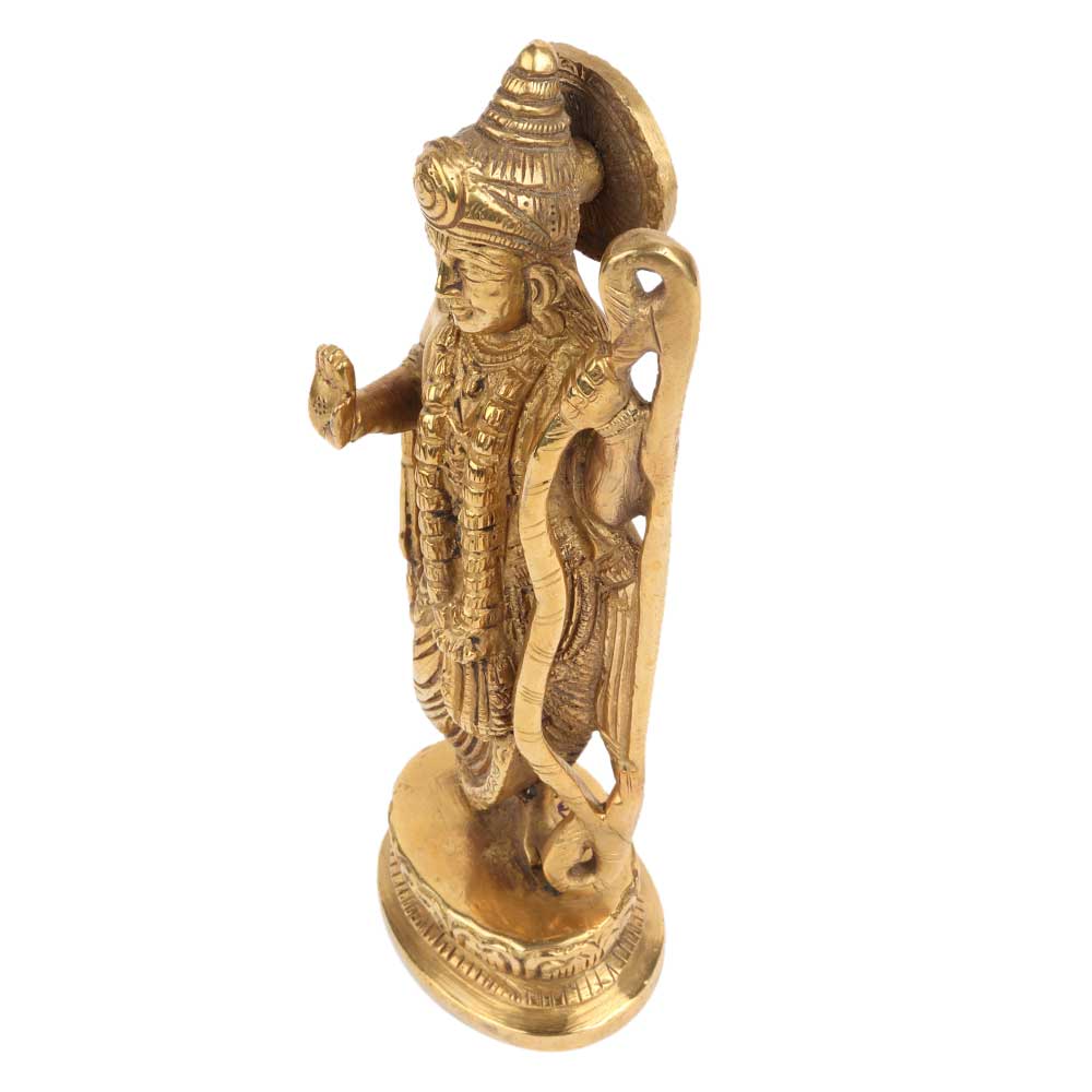 Brass Indian Lord Ram Idol Figurine Holding a Bow