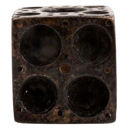 Old Brass Six Sided Dice Paper Weight