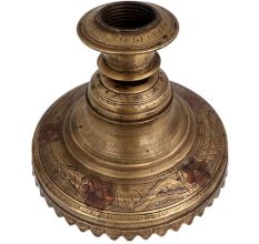 Brass Floral Engraved Hookah Base For Luxurious Display