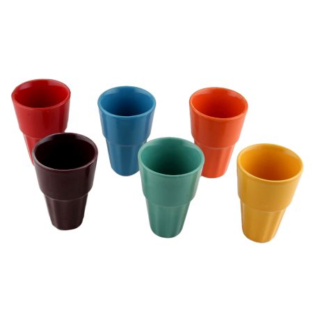 Handcraft Ceramic Multicolour Tea Cups in Set of 6