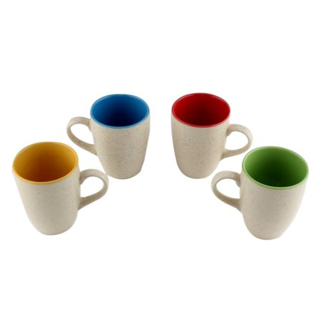 Designer Handcraft Ceramic Multicolour Coffee Mug In Set Of 4