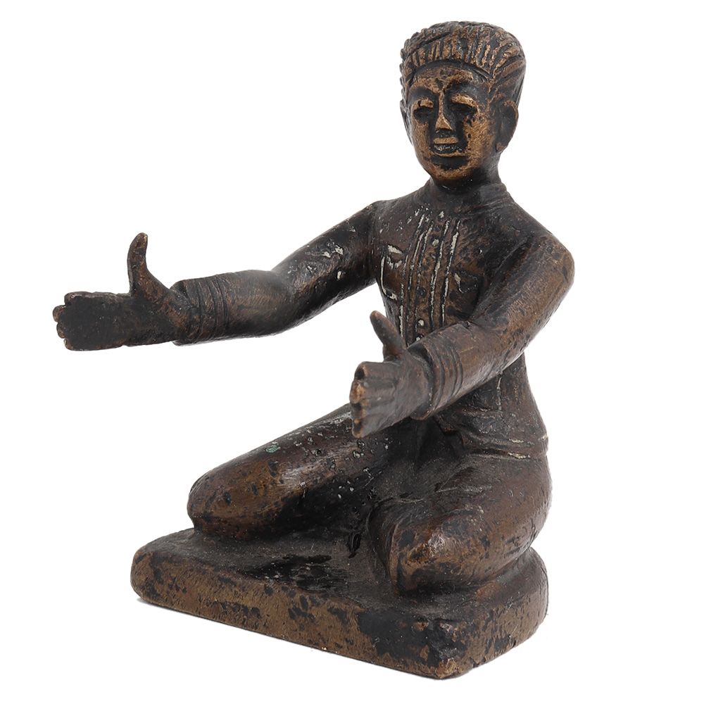 Brass English Statue Sitting With Open Hands