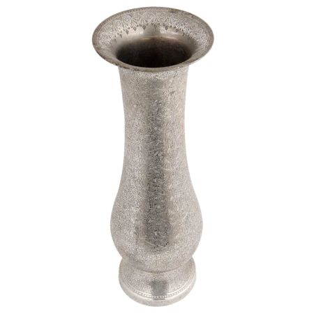 Brass Vase With Fine Floral Engraving
