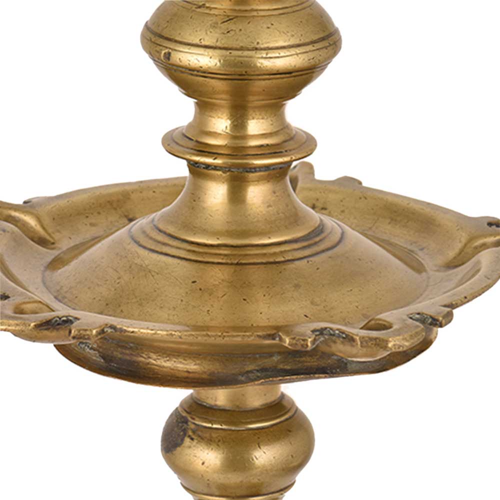 Tall Brass Peacock Oil Lamp Diya