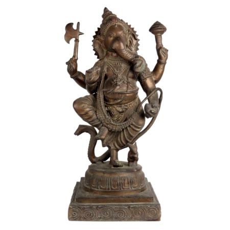 Brass Standing Ganesha Statue