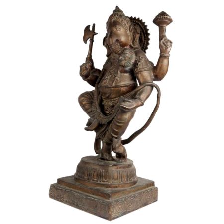 Brass Standing Ganesha Statue