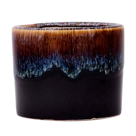 Modern Dark Brown Glazed Ceramic Pot