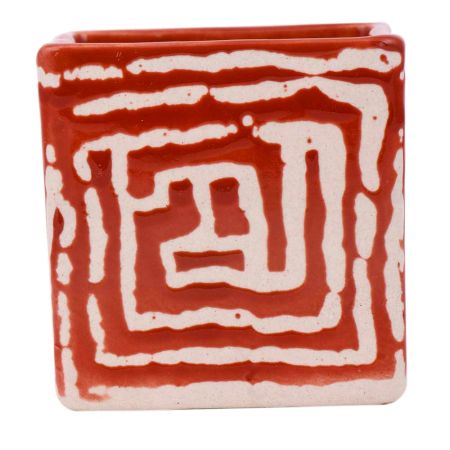 Red Maize Square Ceramic Pot Planter