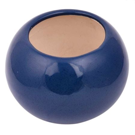 Dark Blue Round Shape Ceramic Pot