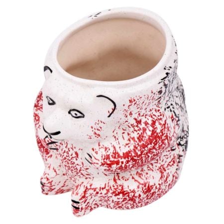 White And Red And Black Pattern Panda Ceramic Pot