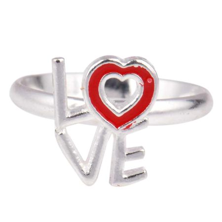 Love Charm Adjustable Silver Toe Ring Children Kids Jewelry