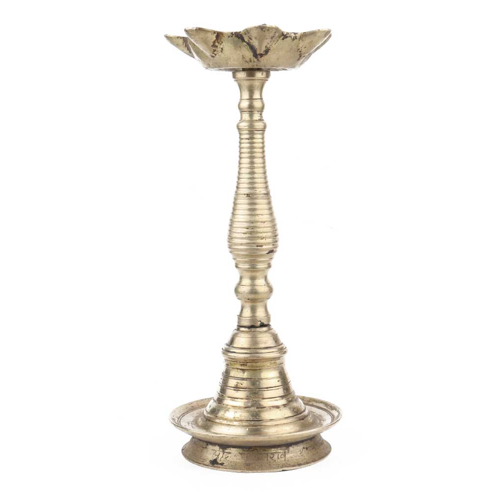 Handmade Golden Brass Nilavilakku Oil Lamp From Kerala