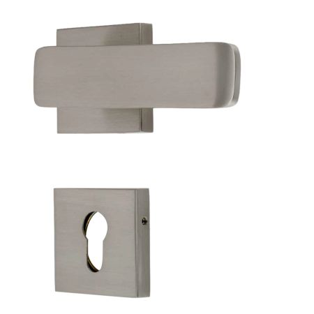 Handmade Nickel Brushed Contemporary Design Square Mortise Door Lock Handle Set