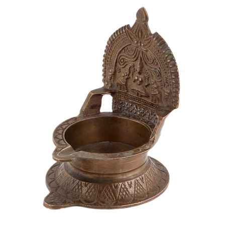 Handmade Brown Brass Laxmi Lamp Deepak Oil Lamp