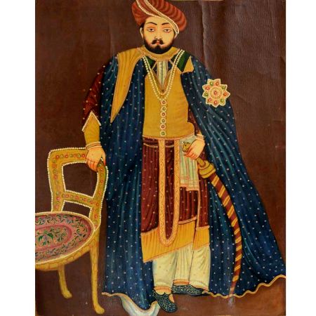 Handmade Multi-coloured Painting Of A Hindu Maharaja