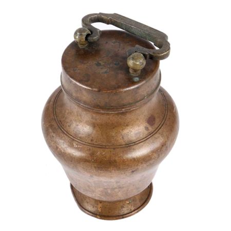 Handmade Brown Brass Milk Pot Or Gangajal Pot