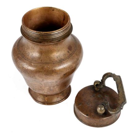 Handmade Brown Brass Milk Pot Or Gangajal Pot