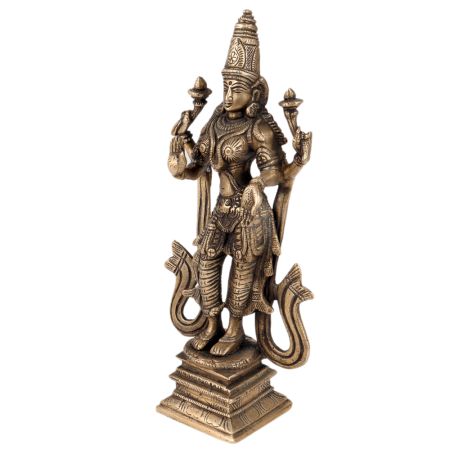 Black Brass Standing Laxmi Statue