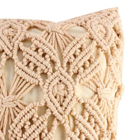 Cream Macrame Vintage Cushion Cover