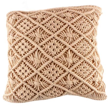 Coffee Macrame Home Decor Knitted Cushion Cover