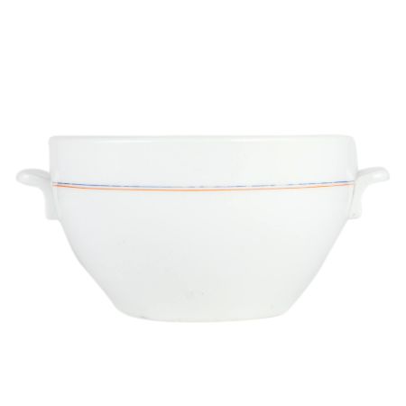 White Ceramic Bowl With Side Handles