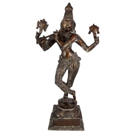 Brass Krishna Statue With Four Arms