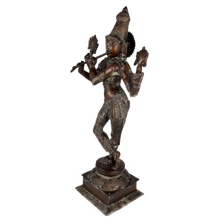 Brass Krishna Statue With Four Arms