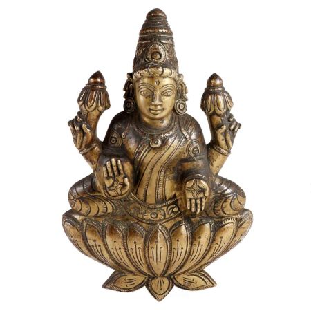 Vintage Laxmi Statue In Brass