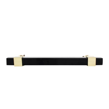Black Resin And Brass Door Handles (8 Inch)
