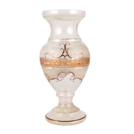 Creamy White Porcelain Vase With Gold Designs