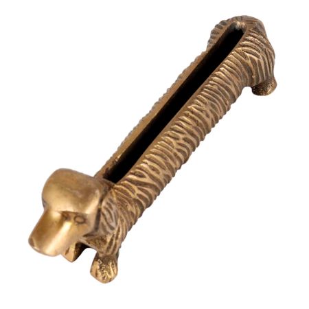 Brass Dachshund Dog Card Holder