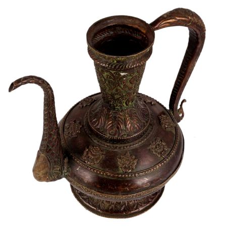 Old Copper Surahi With engraved Islamic Design