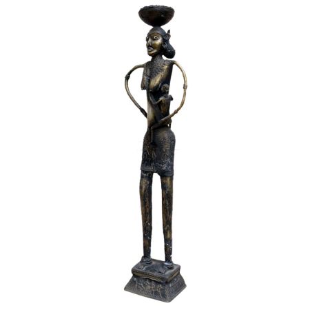 Tribal Mother Love Brass FigurineÂ In Black Finish